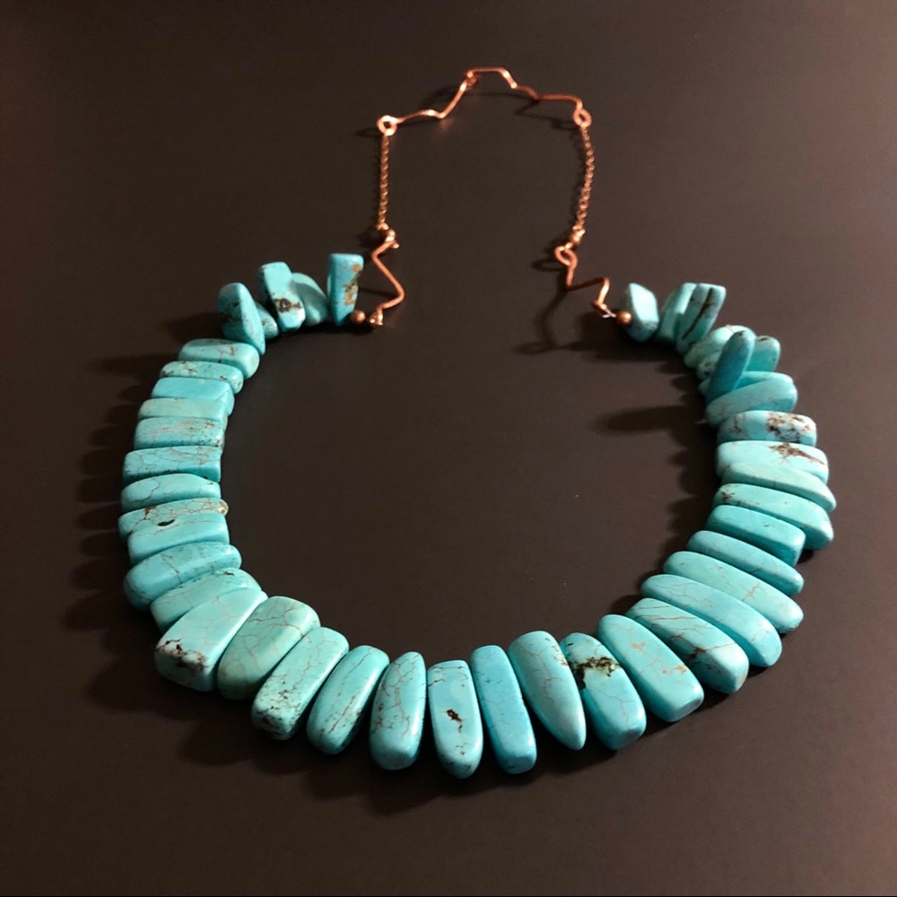 Hand Crafted Turquoise & Copper Necklace